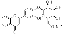 2-[4-(beta-D-吡喃半乳糖基氧基)-3-羟基苯基]-4H-1-苯并吡喃-4-酮单钠盐分子结构 (CAS 517892-05-6)