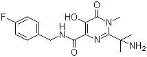 structure of CAS# 518048-03-8, 2-(1-氨基-1-甲基乙基)-N-[(4-氟苯基)甲基]-5-羟基-1-甲基-6-氧代-1,6-二氢嘧啶-4-甲酰胺