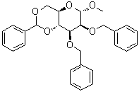 Methyl 2,3-bis-O-(phenylmethyl)-4,6-O-(phenylmethylene)-alpha-D-mannopyranoside molecular structure (CAS 51842-18-3)