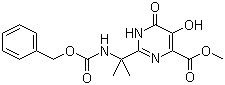 structure of CAS# 519032-08-7, 2-(2-(苄氧基羰基氨基)丙-2-基)-5-羟基-6-氧代-1,6-二氢嘧啶-4-甲酸甲酯