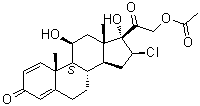 CAS 登录号：52-12-0, (11beta,16beta)-21-(乙酰氧基)-16-氯-11,17-二羟基-孕甾-1,4-二烯-3,20-二酮