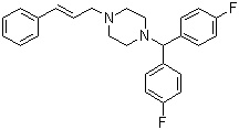 CAS 登录号：52468-60-7, 氟桂嗪, 氟桂利嗪, (E)-1-[双(4-氟苯基)甲基]-4-(3-苯基-3-丙烯基)哌嗪