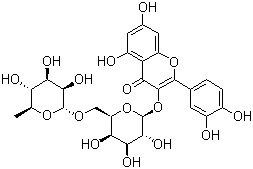 structure of CAS# 52525-35-6, 槲皮素 3-O-洋槐糖苷