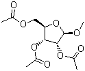 1-甲氧基-2,3,5-三乙酰氧基-D-呋喃核糖苷分子结构 (CAS 52554-28-6)