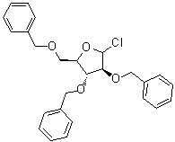 2,3,5-三-O-苄基-D-阿拉伯糖基氯化物分子结构 (CAS 52554-29-7)