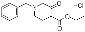 N-苄基-3-氧代哌啶-4-羧酸乙酯盐酸盐分子结构 (CAS 52763-21-0)