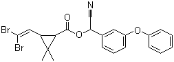 CAS # 52820-00-5, Deltamethrin, [Cyano-[3-(phenoxy)phenyl]methyl] 3-(2,2-dibromoethenyl)-2,2-dimethylcyclopropane-1-carboxylate