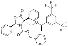 CAS # 530441-36-2, Benzyl (2R,4S)-4-(((R)-1-(3,5-bis(trifluoromethyl)phenyl)ethoxy)methyl)-5-oxo-2,4-diphenyloxazolidine-3-carboxylate