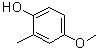 structure of CAS# 5307-05-1, 4-Methoxy-2-methylphenol