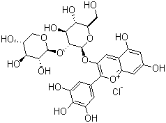 structure of CAS# 53158-73-9, Delphinidin 3-sambubioside chloride