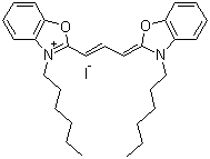 structure of CAS# 53213-82-4, 3,3'-二己基氧杂羰花青碘化物