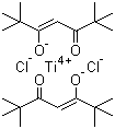 二氯双(2,2,6,6-四甲基-3,5-庚二酮酸)钛分子结构 (CAS 53293-32-6)