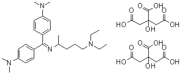 CAS # 5330-53-0, N4-[Bis[4-(dimethylamino)phenyl]methylene]-N1,N1-diethyl-1,4-pentanediamine (2-hydroxy-1,2,3-propanetricarboxylate) (1:2)