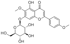 CAS # 53452-12-3, Linaroside, 5-hydroxy-6-methoxy-2-(4-methoxyphenyl)-7-[(2S,3R,4S,5S,6R)-3,4,5-trihydroxy-6-(hydroxymethyl)oxan-2-yl]oxychromen-4-one