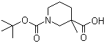 structure of CAS# 534602-47-6, N-Boc-3-甲基-3-哌啶甲酸