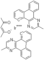 (乙酰丙酮)双(2-甲基二苯并[f,h]喹喔啉)合铱分子结构 (CAS 536755-34-7)