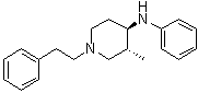 反式-(±)-3-甲基-N-苯基-1-(2-苯基乙基)-4-哌啶胺分子结构 (CAS 53758-12-6)