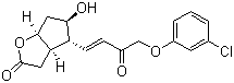 CAS 登录号：53872-62-1, (3aR,4R,5R,6aS)-4-[(1E)-4-(3-氯苯氧基)-3-氧代-1-丁烯-1-基]六氢-5-羟基-2H-环戊并[b]呋喃-2-酮