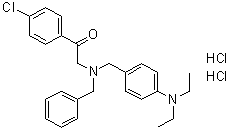 CAS # 5414-61-9, 2-[Benzyl[p-(diethylamino)benzyl]amino]-4'-chloroacetophenone dihydrochloride, NSC 10590