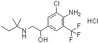 structure of CAS# 54238-51-6, 4-氨基-3-氯-alpha-[[(1,1-二甲基丙基)氨基]甲基]-5-(三氟甲基)苯甲醇单盐酸盐