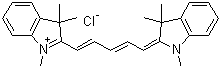 2-[5-(1,3-二氢-1,3,3-三甲基-2H-吲哚-2-亚基)-1,3-戊二烯-1-基]-1,3,3-三甲基-3H-吲哚鎓氯化物分子结构 (CAS 54268-70-1)