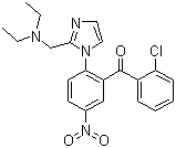 CAS 登录号：54533-85-6, 硝唑芬酮, (2-氯苯基)[2-[2-[(二乙基氨基)甲基]-1H-咪唑-1-基]-5-硝基苯基]甲酮