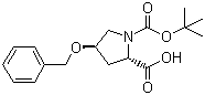 structure of CAS# 54631-81-1, N-叔丁氧羰基-O-苄基-反式-4-羟基-L-脯氨酸