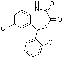 7-氯-5-(2-氯苯基)-4,5-二氢-1H-1,4-苯并二氮杂卓-2,3-二酮分子结构 (CAS 54699-91-1)