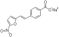 CAS 登录号：54992-23-3, 呋喃苯烯酸钠, 4-[2-(5-硝基-2-呋喃)乙烯]苯甲酸钠盐
