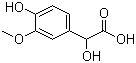 structure of CAS# 55-10-7, 3-甲氧基-4-羟基扁桃酸