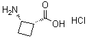 (1R,2S)-rel-2-氨基环丁烷羧酸盐酸盐分子结构 (CAS 551936-38-0)