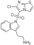 structure of CAS# 554403-49-5, 2-[1-[(6-氯咪唑并[2,1-b][1,3]噻唑-5-基)磺酰基]-1H-吲哚-3-基]乙胺