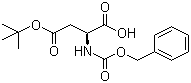 structure of CAS# 5545-52-8, N-苄氧羰基-L-天门冬氨酸 4-叔丁酯