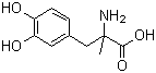 CAS # 555-29-3, 3-Hydroxy-alpha-methyl-DL-tyrosine, 2-Methyl-3-(3,4-dihydroxyphenyl)-DL-alanine, DL-a-Methyl-DOPA