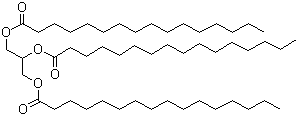 Glyceryl tripalmitate molecular structure (CAS 555-44-2)