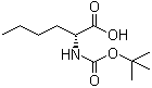 structure of CAS# 55674-63-0, N-叔丁氧羰基-D-正亮氨酸