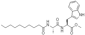 N-[N-(1-氧代癸基)-L-丙氨酰]-L-色氨酸甲酯分子结构 (CAS 55728-17-1)