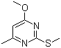 structure of CAS# 55749-33-2, 6-甲基-4-甲氧基-2-甲硫基嘧啶