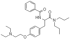 CAS # 55837-29-1, Tiropramide, alpha-(Benzoylamino)-4-[2-(diethylamino)ethoxy]-N,N-dipropylbenzenepropanamide(±)-Tiropramide, CR 605