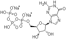 鸟苷-5'-三磷酸二钠盐分子结构 (CAS 56001-37-7)
