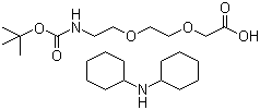 2-[2-(叔丁氧羰基氨基)乙氧基]乙氧基乙酸二环己胺盐分子结构 (CAS 560088-79-1)