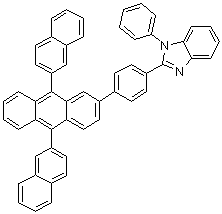 structure of CAS# 561064-11-7, 2-(4-(9,10-二(萘-2-基)蒽-2-基)苯基)-1-苯基-1H-苯并[d]咪唑