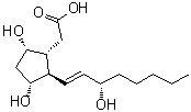 (1R,2R,3R,5S)-3,5-二羟基-2-[(1E,3S)-3-羟基-1-辛烯基]环戊烷乙酸分子结构 (CAS 56188-04-6)