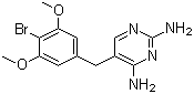 CAS # 56518-41-3, Brodimoprim, 5-(3,5-Dimethoxy-4-bromobenzyl)-2,4-diaminopyrimidine