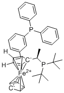 structure of CAS# 565184-30-7, (R)-1-[(R)-1-(Di-tert-butylphosphino)ethyl]-2-[2-(diphenylphosphino)phenyl]ferrocene
