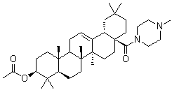1-[(3beta)-3-(乙酰氧基)-28-氧代齐墩果-12-烯-28-基]-4-甲基哌嗪分子结构 (CAS 56602-38-1)
