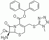 7beta-氨基-7alpha-甲氧基-3-(1-甲基-1H-四唑-5-硫甲基)-8-氧代-5-硫-1-杂氮双环[4.2.0]辛-2-烯-2-甲酸二苯基甲酯分子结构 (CAS 56610-72-1)