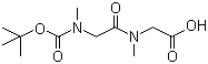 structure of CAS# 56612-14-7, N-叔丁氧羰基-N-甲基甘氨酰-N-甲基甘氨酸