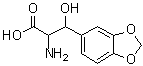 2-氨基-3-(2H-1,3-苯并二氧杂环戊烯-5-基)-3-羟基丙酸分子结构 (CAS 56672-56-1)