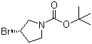 structure of CAS# 569660-89-5, (3S)-3-溴-1-吡咯烷甲酸叔丁酯